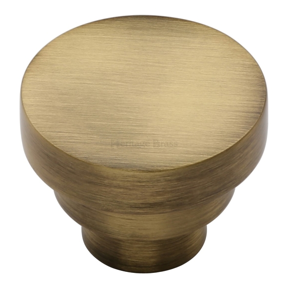 C3624 32-AT • 32 x 16 x 24mm • Antique Brass • Heritage Brass Round Stepped Cabinet Knob